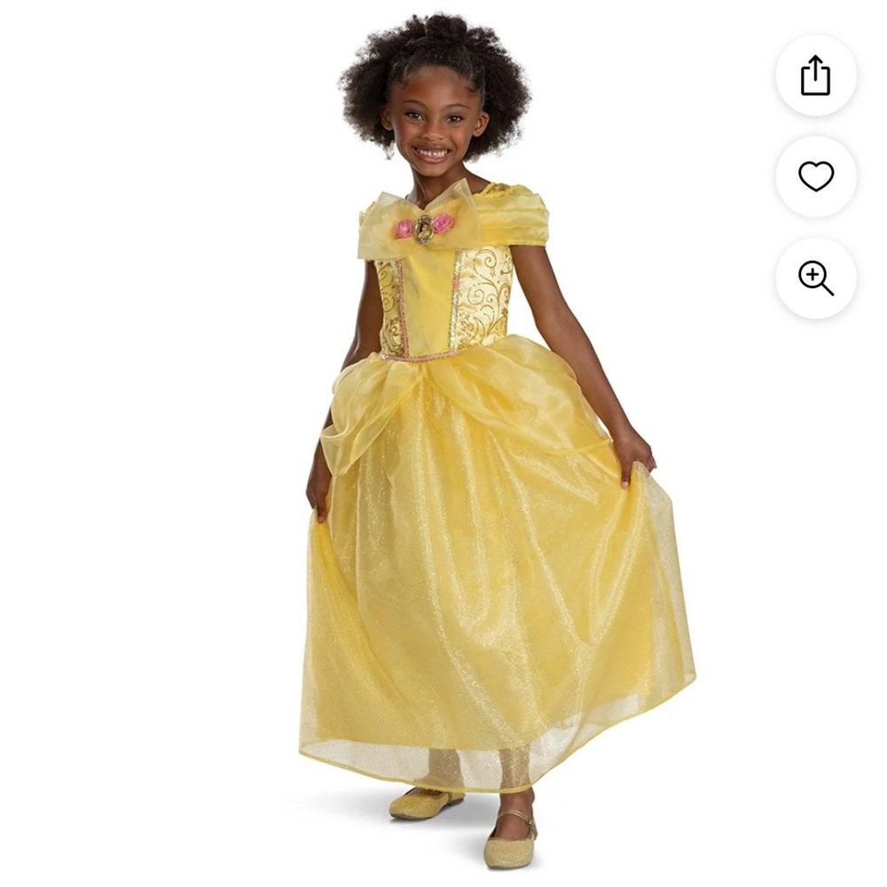 NWT Disney Princess Belle Deluxe Exclusive Girls Dress Costume - Picture 1 of 3